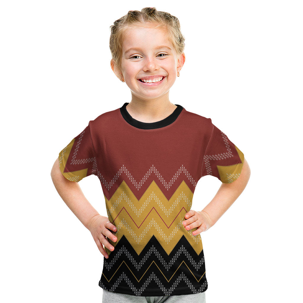 Kaokao Maori Tukutuku Inspired New Zealand Kid T Shirt LT14 Multicolor - Polynesian Pride