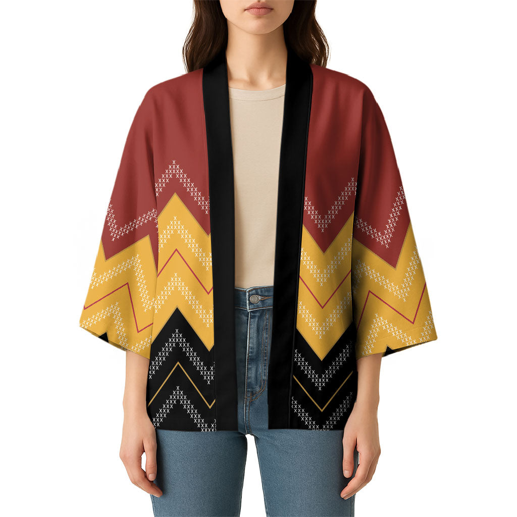 Kaokao Maori Tukutuku Inspired New Zealand Kimono LT14 - Polynesian Pride