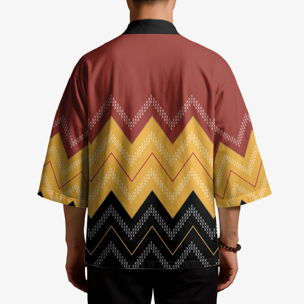 Kaokao Maori Tukutuku Inspired New Zealand Kimono LT14 - Polynesian Pride