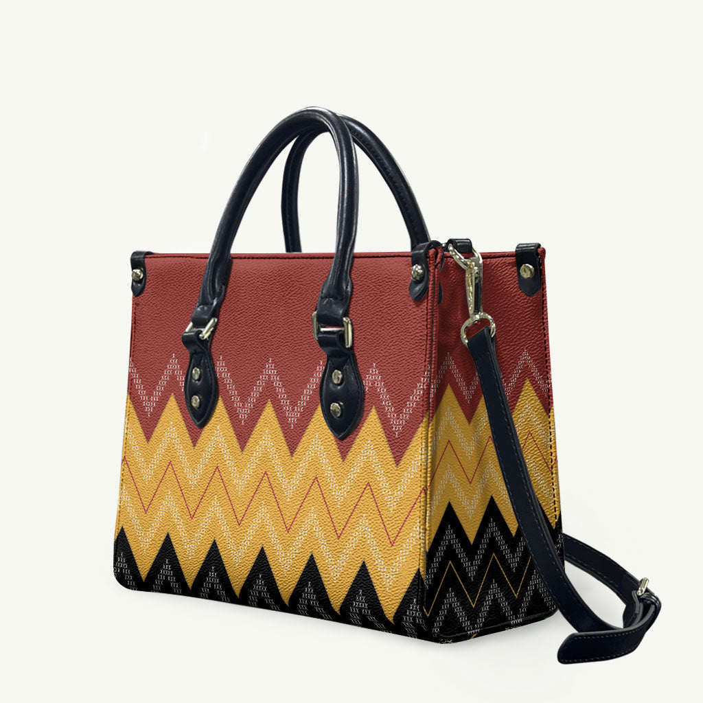 Kaokao Maori Tukutuku Inspired New Zealand Leather Bag LT14 Multicolor - Polynesian Pride