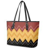 Kaokao Maori Tukutuku Inspired New Zealand Leather Tote Bag LT14 - Polynesian Pride