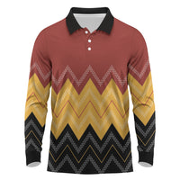 Kaokao Maori Tukutuku Inspired New Zealand Long Sleeve Polo Shirt LT14 Multicolor - Polynesian Pride