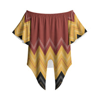 Kaokao Maori Tukutuku Inspired New Zealand Off Shoulder Wrap Waist Top LT14 - Polynesian Pride