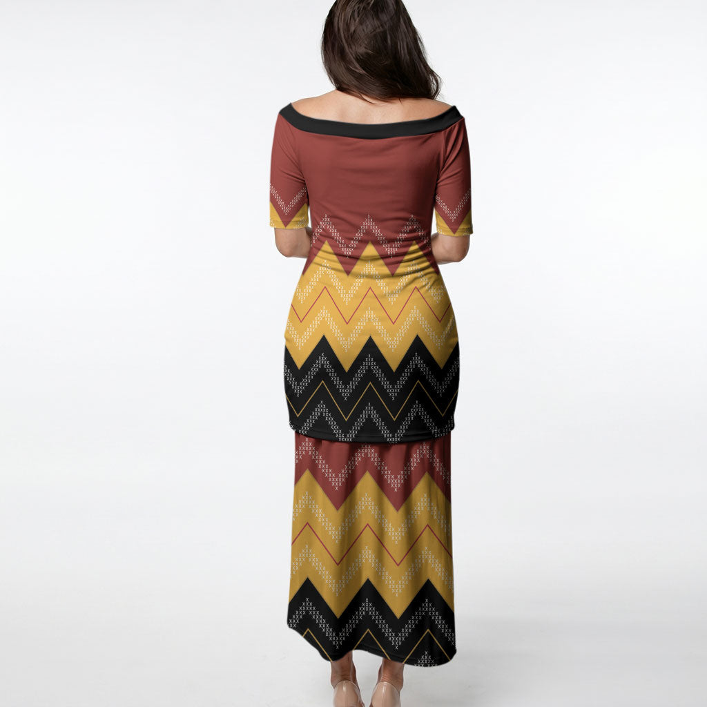Kaokao Maori Tukutuku Inspired New Zealand Puletasi LT14 - Polynesian Pride