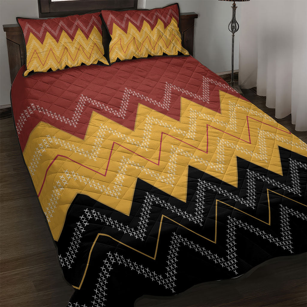 Kaokao Maori Tukutuku Inspired New Zealand Quilt Bed Set