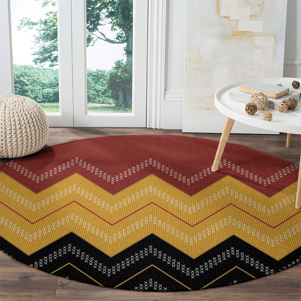 Kaokao Maori Tukutuku Inspired New Zealand Round Carpet LT14 - Polynesian Pride
