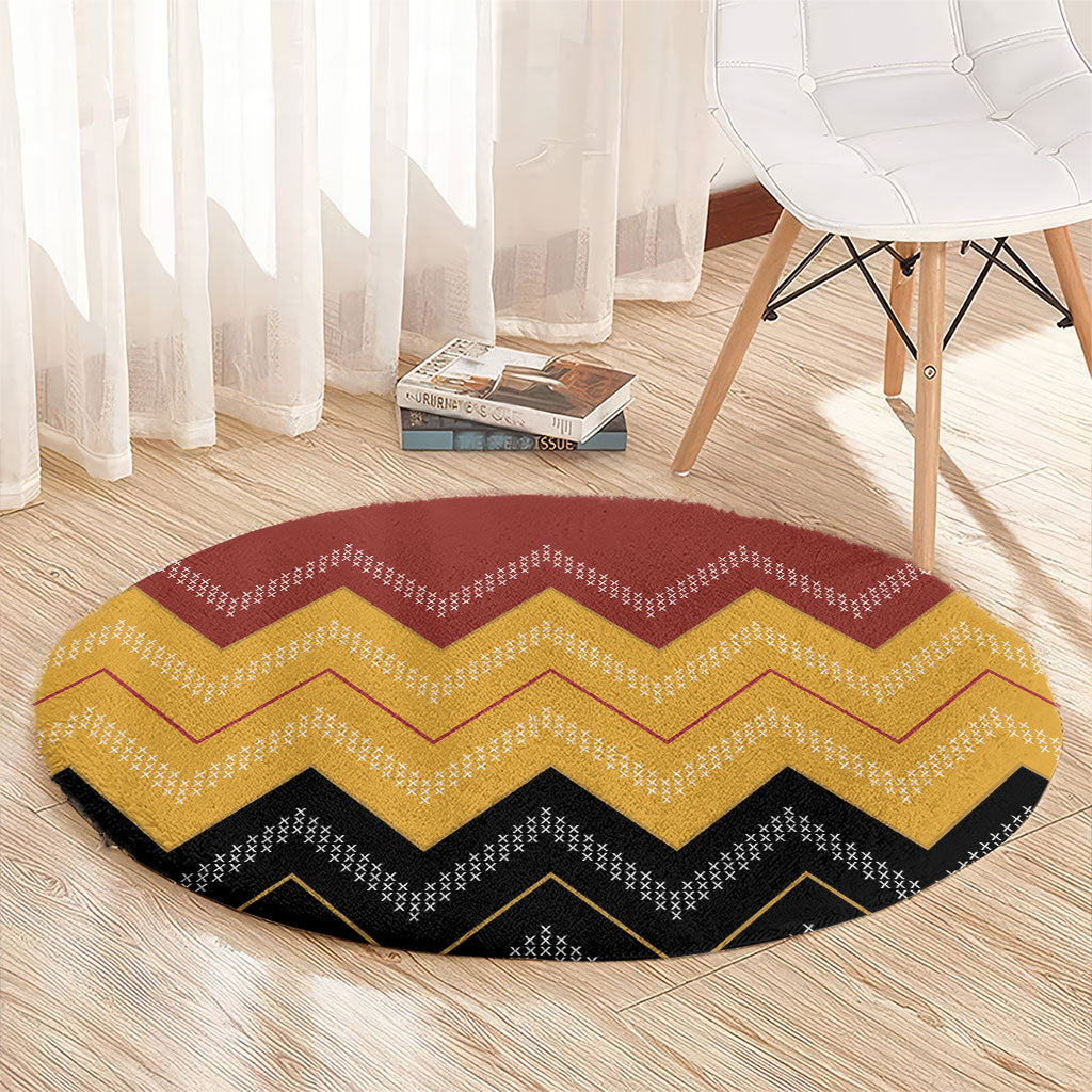 Kaokao Maori Tukutuku Inspired New Zealand Round Carpet LT14 - Polynesian Pride
