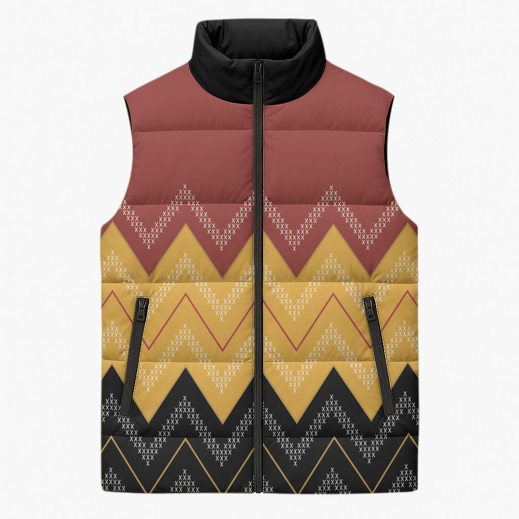 Kaokao Maori Tukutuku Inspired New Zealand Sleeveless Puffer Jacket LT14 Unisex Multicolor - Polynesian Pride