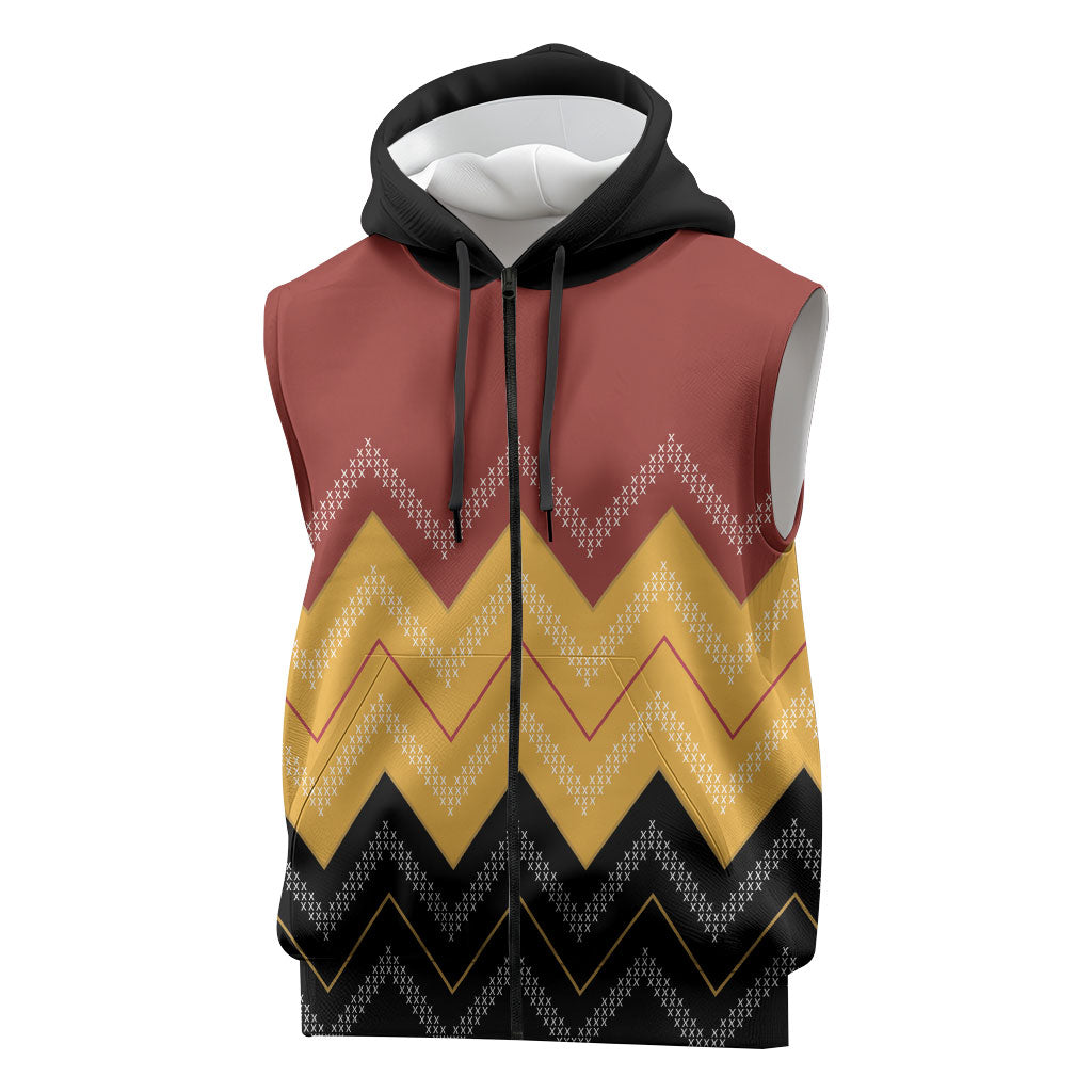 Kaokao Maori Tukutuku Inspired New Zealand Sleeveless Zip Hoodie LT14 Multicolor - Polynesian Pride