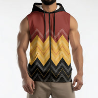 Kaokao Maori Tukutuku Inspired New Zealand Sleeveless Zip Hoodie LT14 - Polynesian Pride