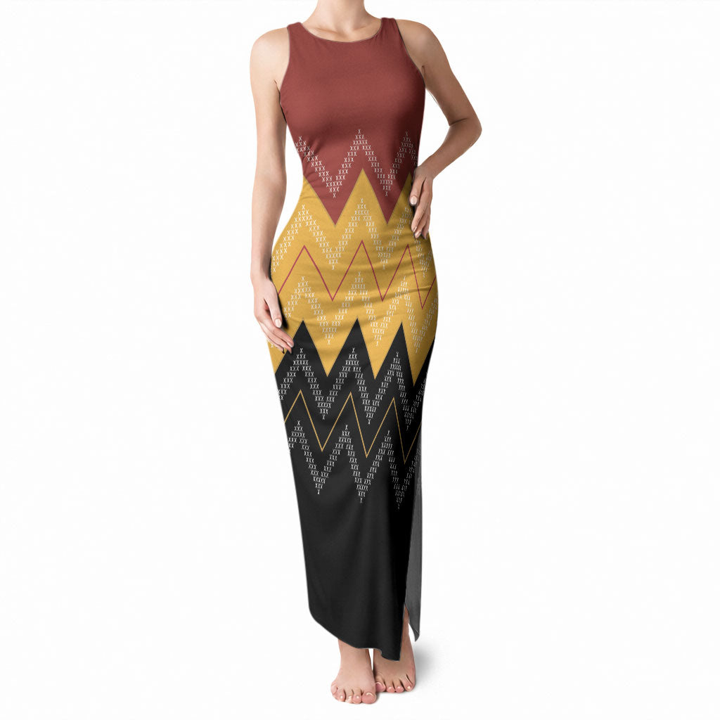 Kaokao Maori Tukutuku Inspired New Zealand Tank Maxi Dress LT14 Women Multicolor - Polynesian Pride