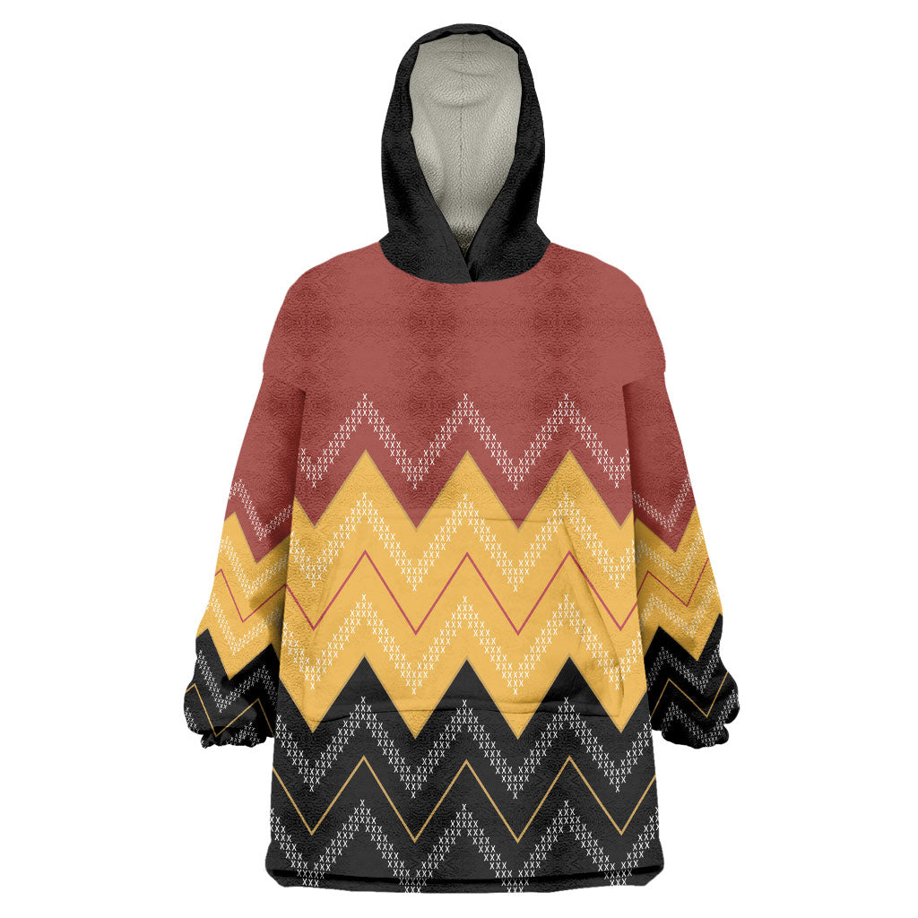 Kaokao Maori Tukutuku Inspired New Zealand Wearable Blanket Hoodie LT14 One Size Multicolor - Polynesian Pride