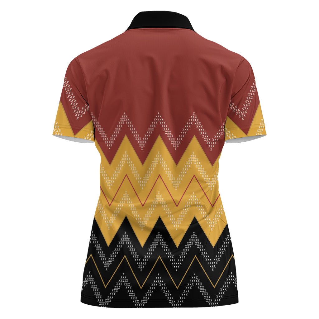 Kaokao Maori Tukutuku Inspired New Zealand Women Polo Shirt LT14 - Polynesian Pride