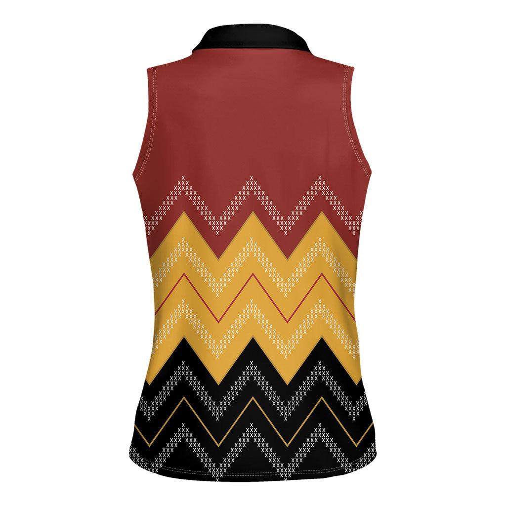 Kaokao Maori Tukutuku Inspired New Zealand Women Sleeveless Polo Shirt LT14 - Polynesian Pride