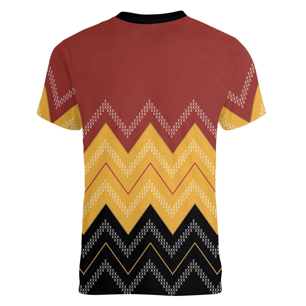 Kaokao Maori Tukutuku Inspired New Zealand Women V-Neck T-Shirt LT14 - Polynesian Pride