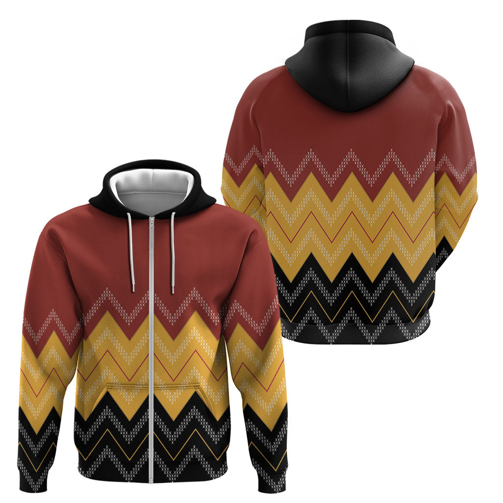 Kaokao Maori Tukutuku Inspired New Zealand Zip Hoodie LT14 - Polynesian Pride