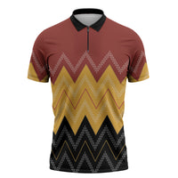 Kaokao Maori Tukutuku Inspired New Zealand Zipper Polo Shirt LT14 Multicolor - Polynesian Pride