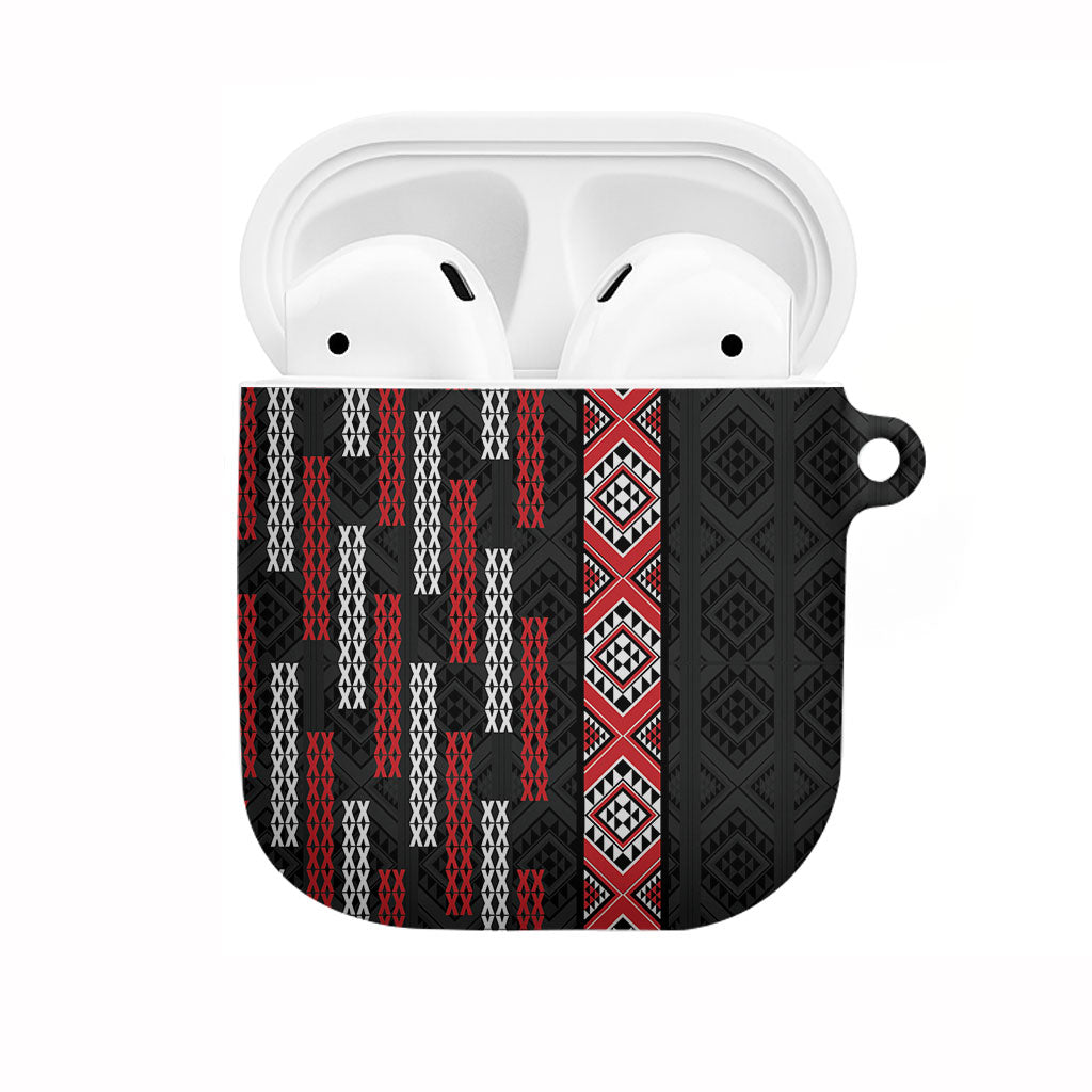 Roimata Toroa Maori Taniko Inspired New Zealand AirPods Case LT14 Black - Polynesian Pride