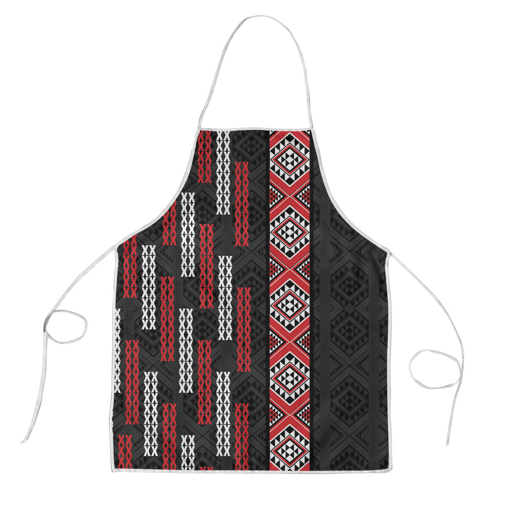 Roimata Toroa Maori Taniko Inspired New Zealand Apron LT14 Black - Polynesian Pride