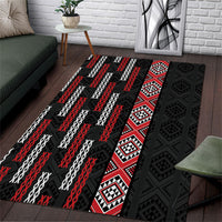 Roimata Toroa Maori Taniko Inspired New Zealand Area Rug LT14 Black - Polynesian Pride