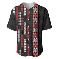 Roimata Toroa Maori Taniko Inspired New Zealand Baseball Jersey LT14 Black - Polynesian Pride