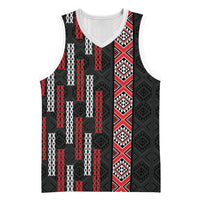 Roimata Toroa Maori Taniko Inspired New Zealand Basketball Jersey LT14 Unisex Black - Polynesian Pride