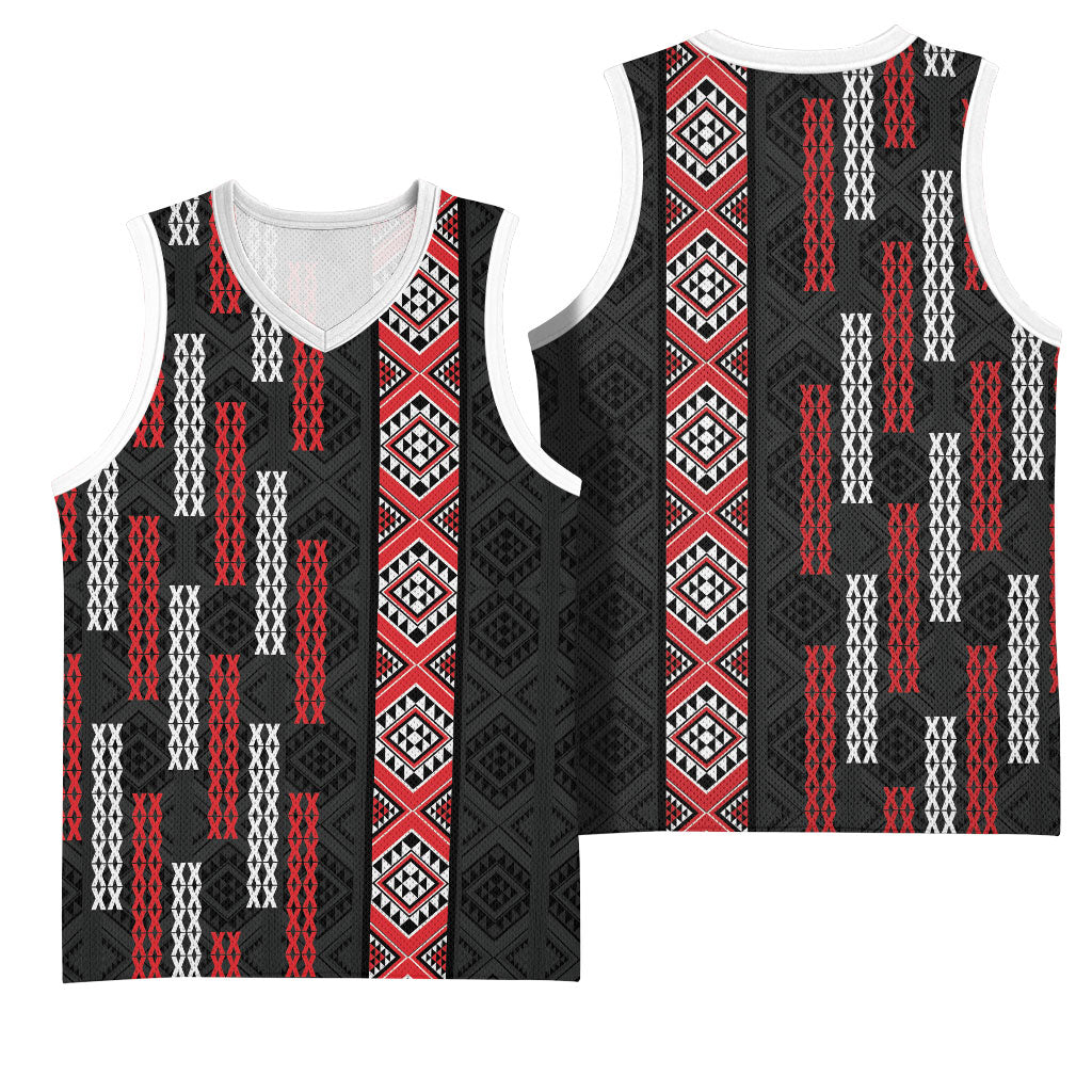 Roimata Toroa Maori Taniko Inspired New Zealand Basketball Jersey LT14 - Polynesian Pride