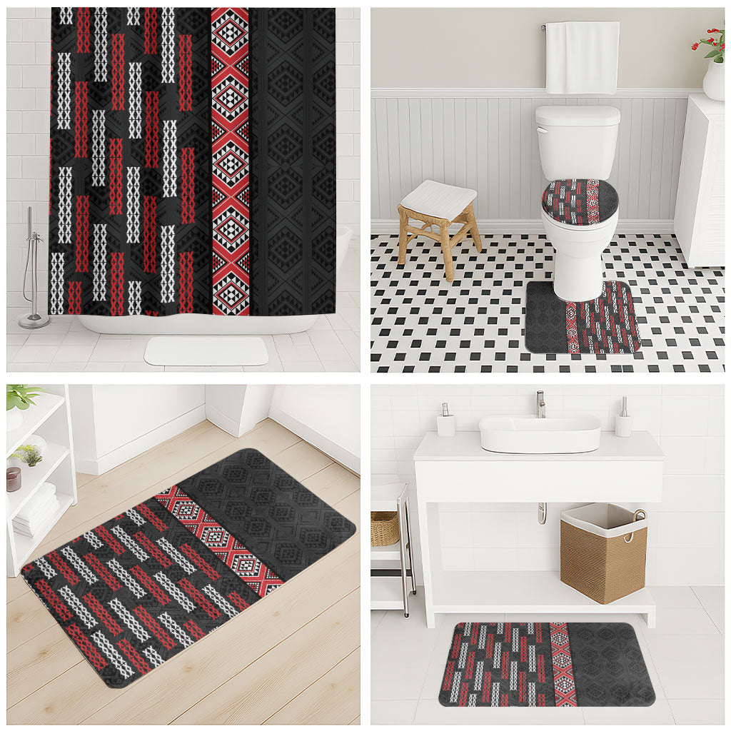 Roimata Toroa Maori Taniko Inspired New Zealand Bathroom Set LT14 - Polynesian Pride