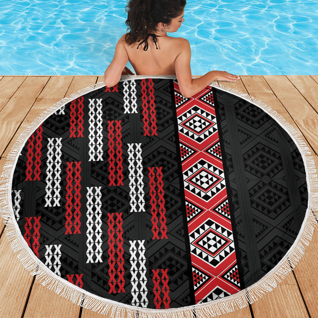 Roimata Toroa Maori Taniko Inspired New Zealand Beach Blanket LT14 - Polynesian Pride