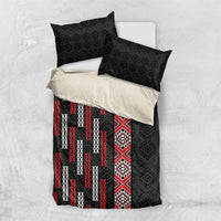 Roimata Toroa Maori Taniko Inspired New Zealand Bedding Set LT14 US Twin 172cm x 218cm Black - Polynesian Pride