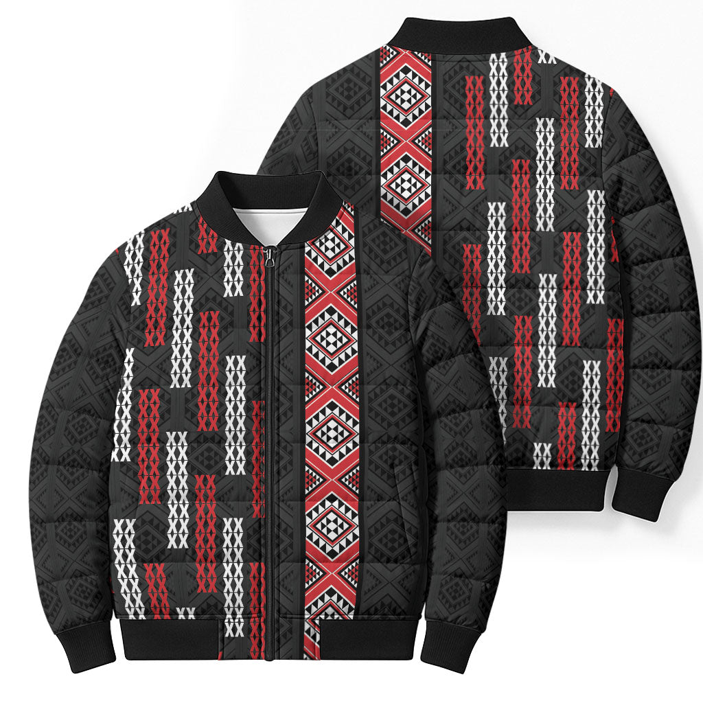 Roimata Toroa Maori Taniko Inspired New Zealand Bomber Puffer Jacket LT14 - Polynesian Pride