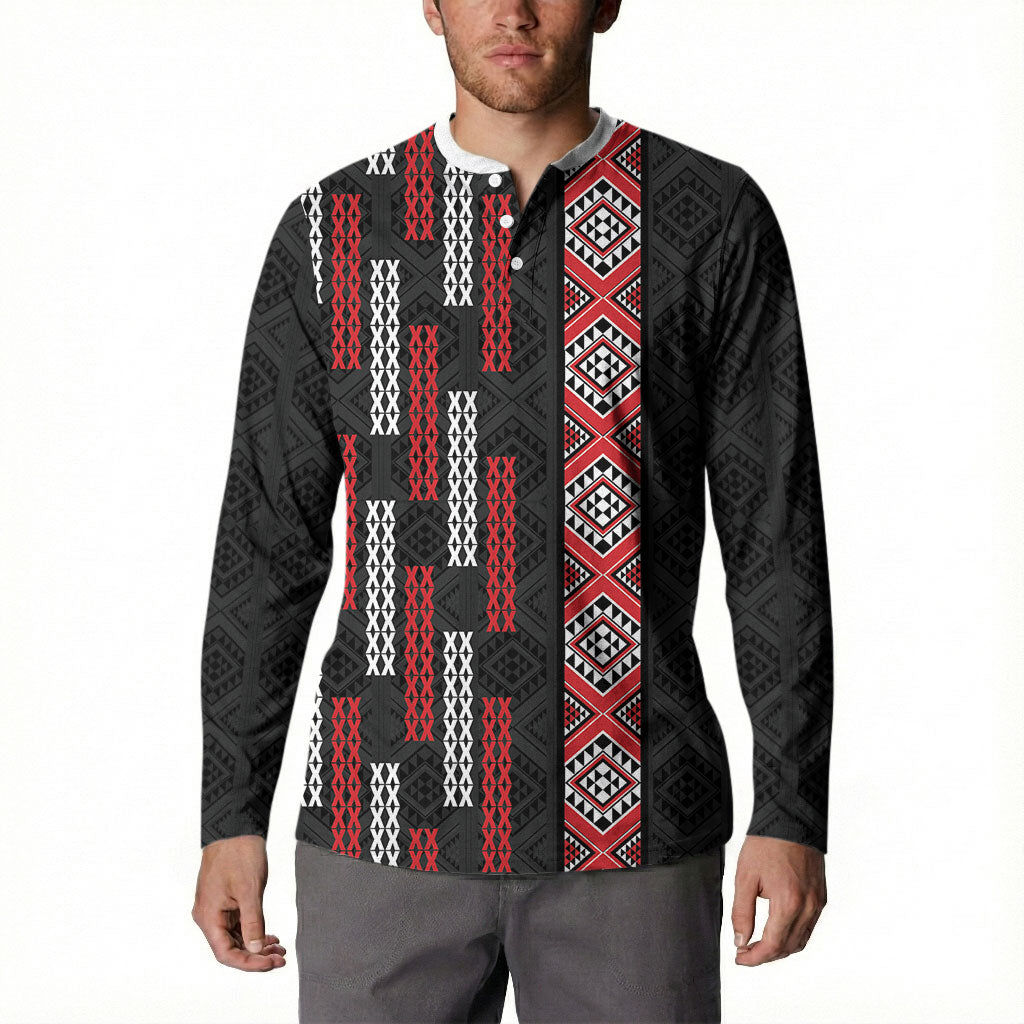Roimata Toroa Maori Taniko Inspired New Zealand Button Sweatshirt LT14 - Polynesian Pride