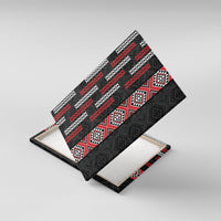 Roimata Toroa Maori Taniko Inspired New Zealand Canvas Wall Art LT14 With Frame Black - Polynesian Pride