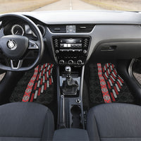 Roimata Toroa Maori Taniko Inspired New Zealand Car Mats LT14 Set 2pcs - Front Black - Polynesian Pride