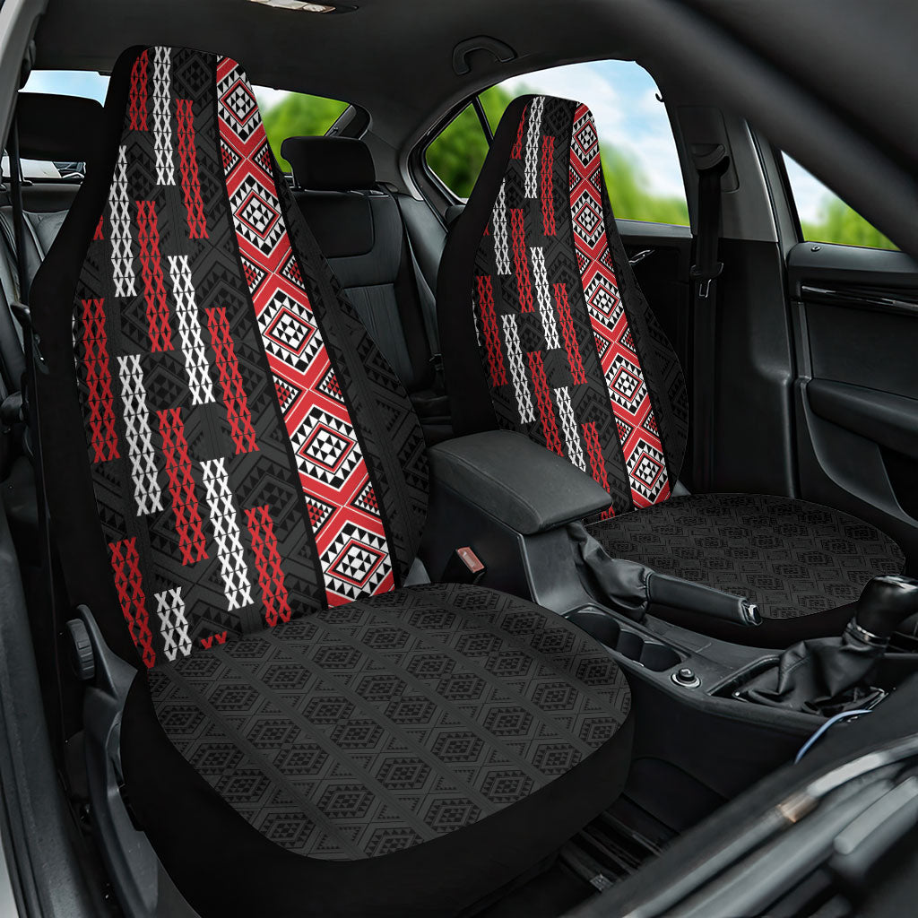 Roimata Toroa Maori Taniko Inspired New Zealand Car Seat Cover LT14 One Size Black - Polynesian Pride