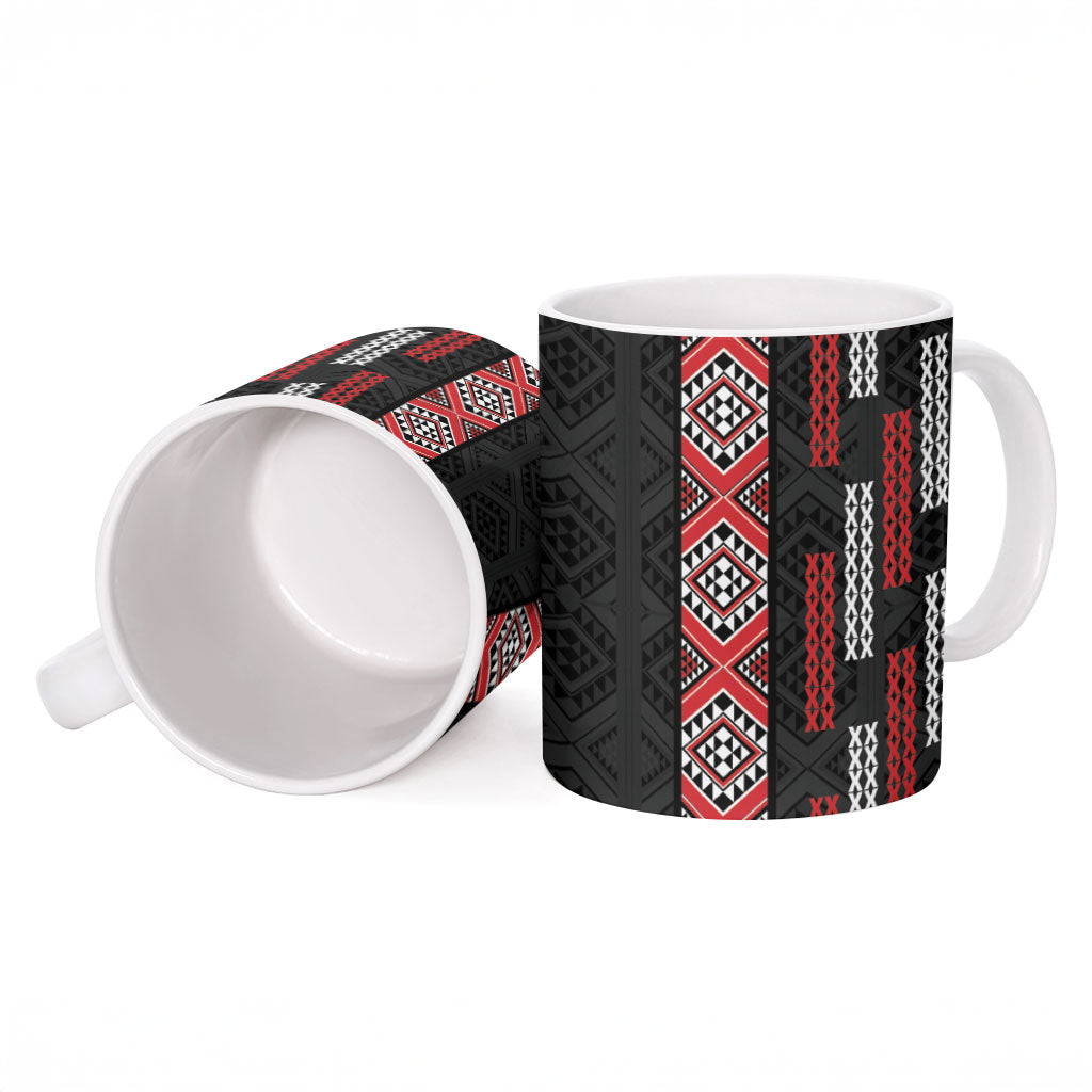 Roimata Toroa Maori Taniko Inspired New Zealand Ceramic Mug LT14 - Polynesian Pride