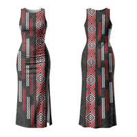 Roimata Toroa Maori Taniko Inspired New Zealand Couples Matching Tank Maxi Dress and Hawaiian Shirt LT14 - Polynesian Pride