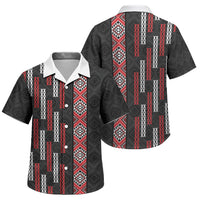 Roimata Toroa Maori Taniko Inspired New Zealand Family Matching Short Sleeve Bodycon Dress and Hawaiian Shirt LT14 Son's Shirt Black - Polynesian Pride