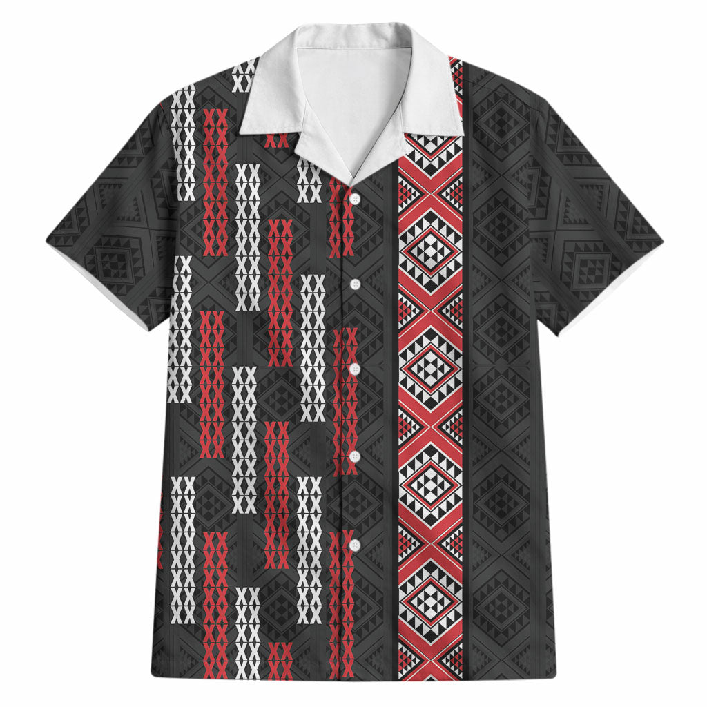 Roimata Toroa Maori Taniko Inspired New Zealand Hawaiian Shirt LT14 Black - Polynesian Pride