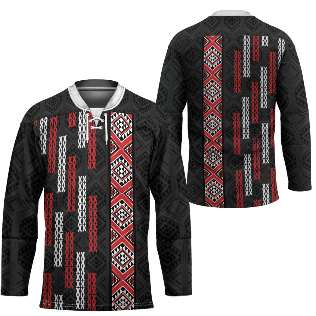 Roimata Toroa Maori Taniko Inspired New Zealand Hockey Jersey LT14 - Polynesian Pride