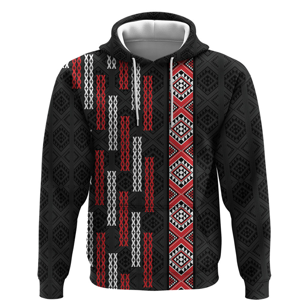 Roimata Toroa Maori Taniko Inspired New Zealand Hoodie LT14 Pullover Hoodie Black - Polynesian Pride