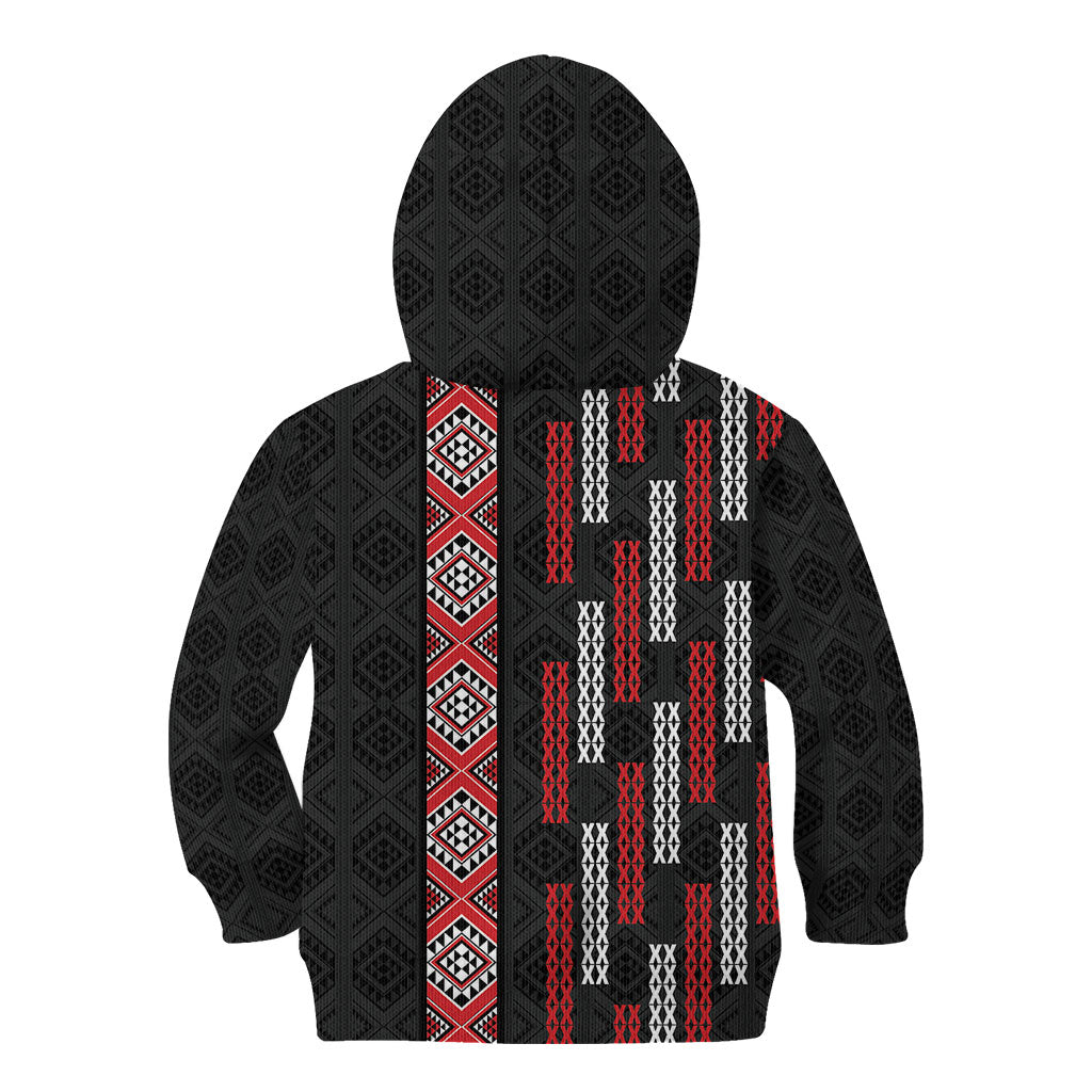 Roimata Toroa Maori Taniko Inspired New Zealand Kid Hoodie LT14 - Polynesian Pride