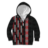 Roimata Toroa Maori Taniko Inspired New Zealand Kid Hoodie LT14 Zip Hoodie Black - Polynesian Pride