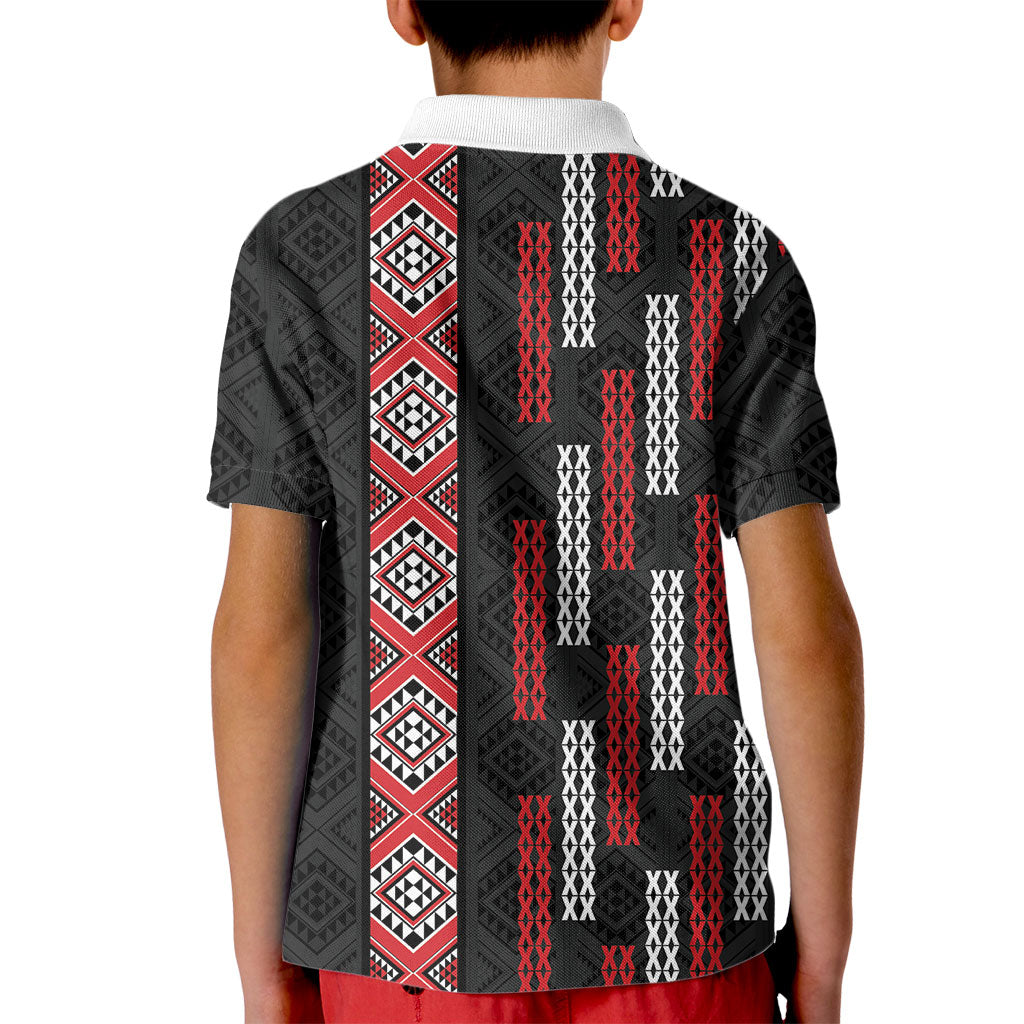 Roimata Toroa Maori Taniko Inspired New Zealand Kid Polo Shirt LT14 - Polynesian Pride
