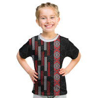 Roimata Toroa Maori Taniko Inspired New Zealand Kid T Shirt LT14 Black - Polynesian Pride