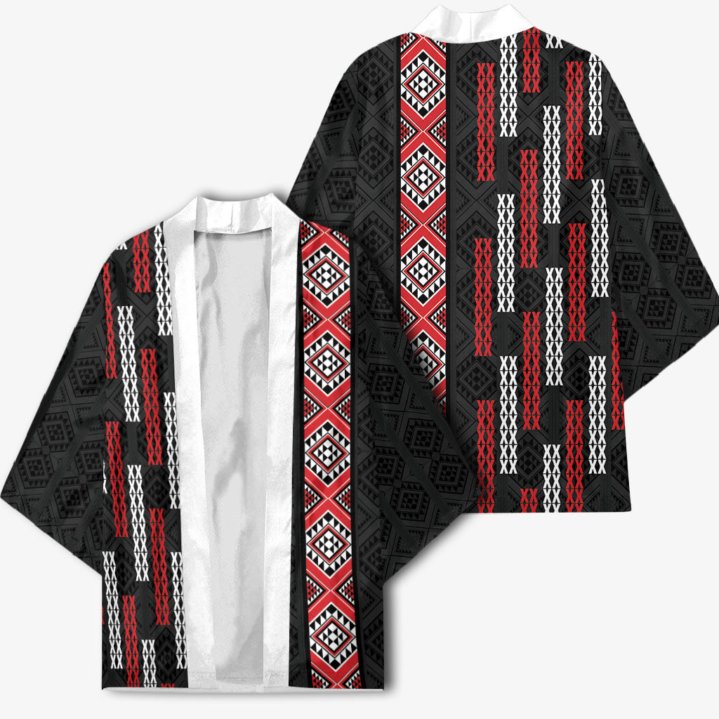 Roimata Toroa Maori Taniko Inspired New Zealand Kimono LT14 - Polynesian Pride