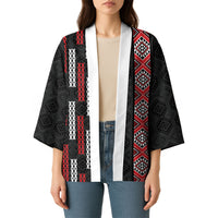 Roimata Toroa Maori Taniko Inspired New Zealand Kimono LT14 - Polynesian Pride