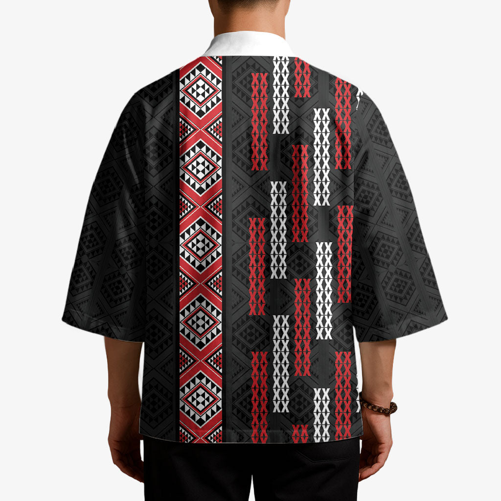 Roimata Toroa Maori Taniko Inspired New Zealand Kimono LT14 - Polynesian Pride