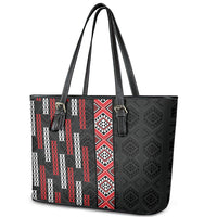 Roimata Toroa Maori Taniko Inspired New Zealand Leather Tote Bag LT14 - Polynesian Pride