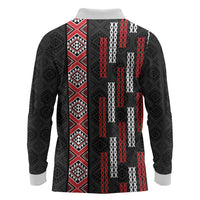 Roimata Toroa Maori Taniko Inspired New Zealand Long Sleeve Polo Shirt LT14 - Polynesian Pride